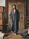 AVIVA JIFEI XUE 24 Autumn and Winter Wool Linen Denim Long Kimono Jacket AJX-FW24-LKJ-WLD-NZ Denim